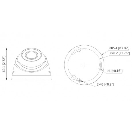 HDCVI куполна камера 1 MPixel HAC-HDW1000R-0280B-S3