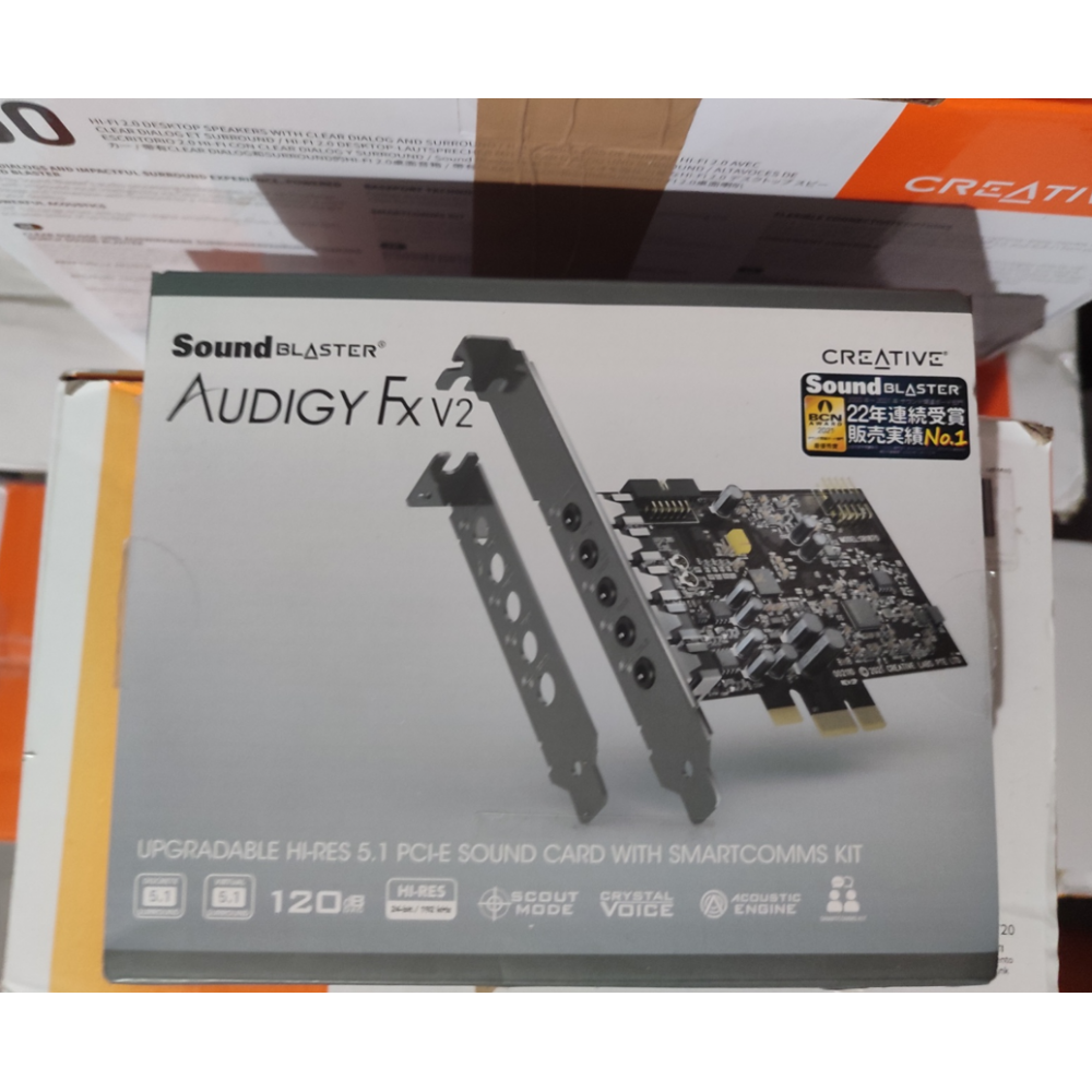 Creative Sound Blaster Audigy Fx V2 5.1 PCIe, Hi-Res 24-bit/192kHz / Разопакован