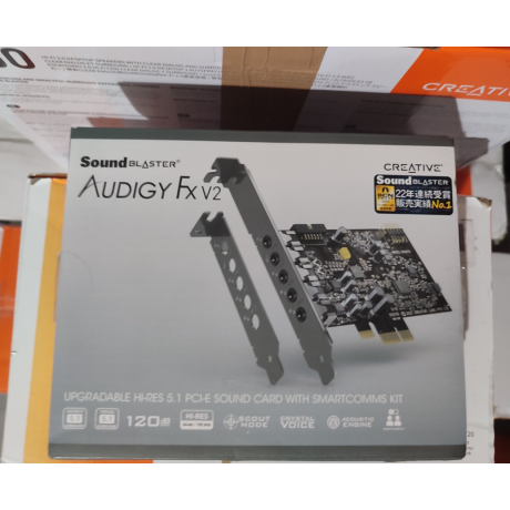 Creative Sound Blaster Audigy Fx V2 5.1 PCIe, Hi-Res 24-bit/192kHz / Разопакован