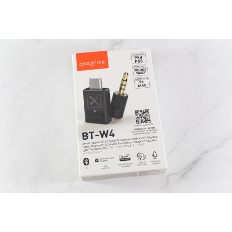 Creative BT-W4 USB Bluetooth 5.2 Audio Transmitter – PC, Mac, PS5, PS4 / Разопакован