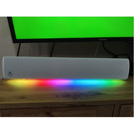 Creative Sound Blaster GS3 – RGB гейминг саундбар с Bluetooth, Бял,Черен (Клас A)