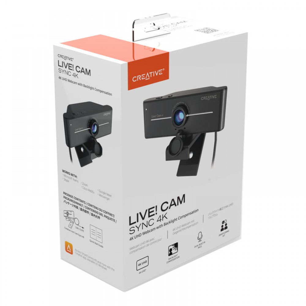 Creative Live! Cam Sync 4K Webcam – 4K Ultra HD, Dual Microphones / Разопакован