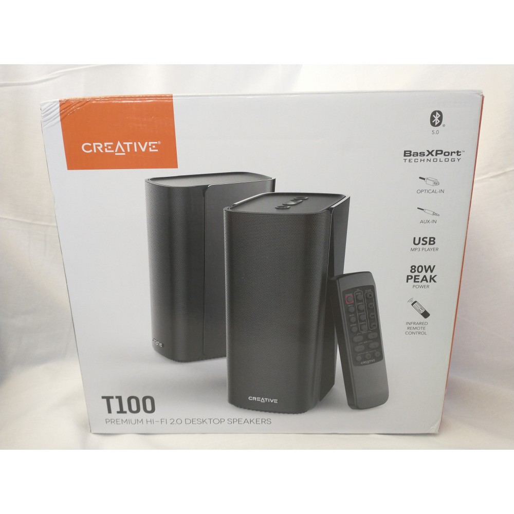 Creative T100 – 2.0 тонколони 40W с Bluetooth и USB аудио (Клас A)