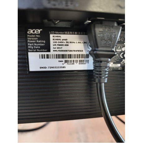 Монитор Acer B246HL – 24" Full HD монитор с вградени говорители | Клас A -