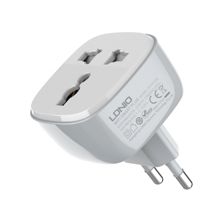 Смарт контакт LDNIO SCW1050, 220V, 10A, Wi-Fi, Tuya Smart, Бял - 40297