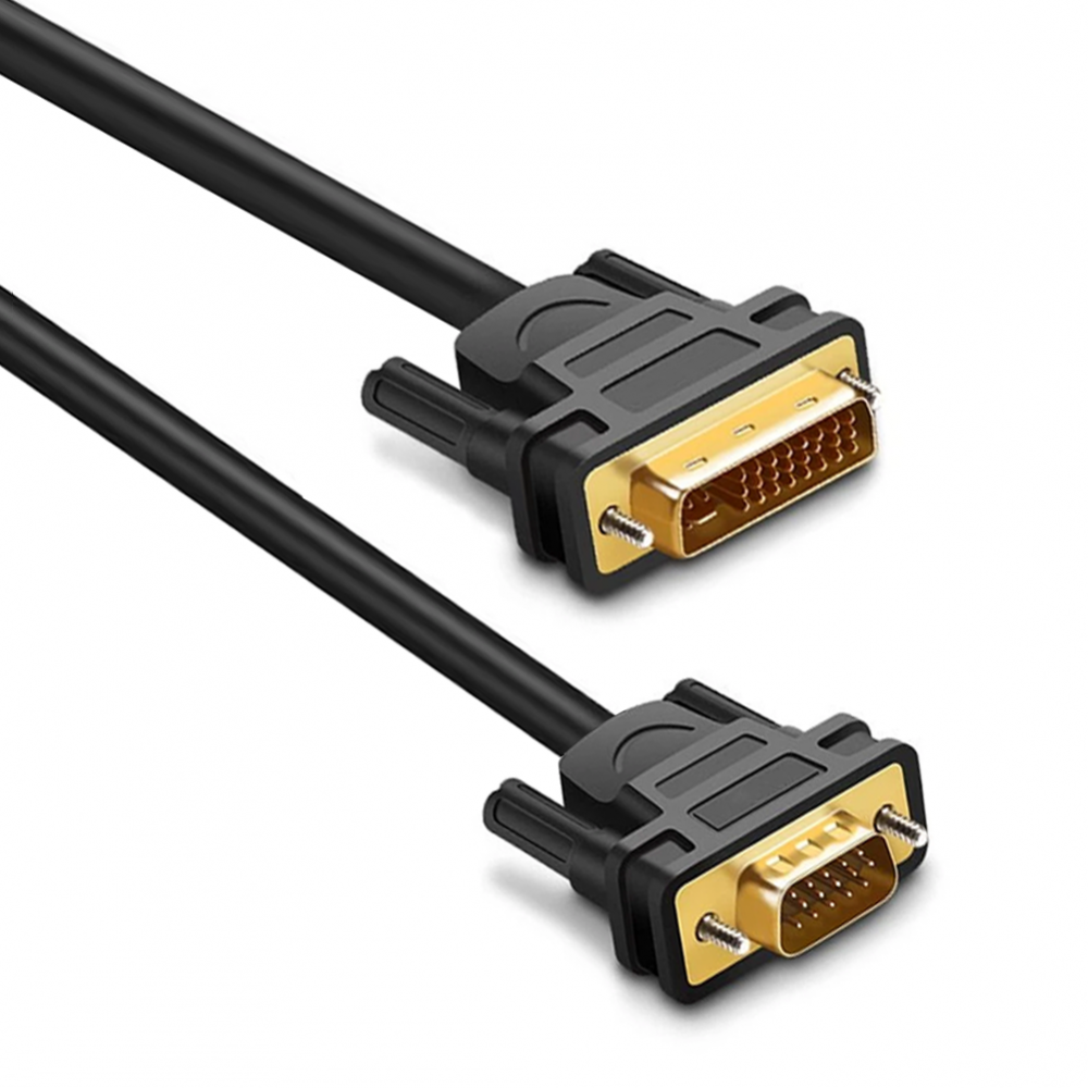Кабел DeTech DVI-VGA, 1.5M, Черен - 18246